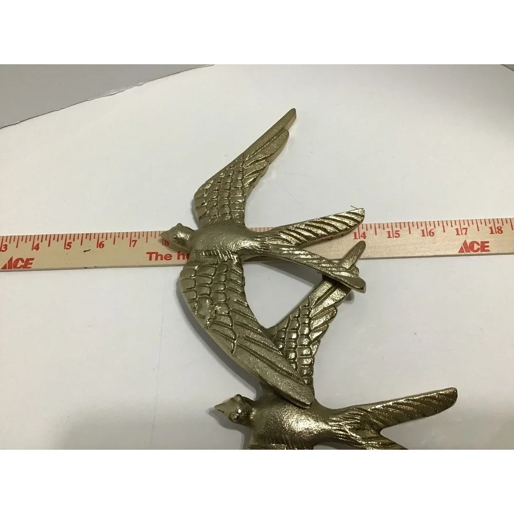 Vintage Brass Bird Sculpture on Black Base Mid Century‎ Modern Decor